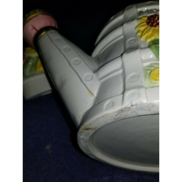 1993 Fitz & Floyd Omnibus Seeds Of Spring Watering Can Flower Teapot Cookie Jar - Picture 9 of 11